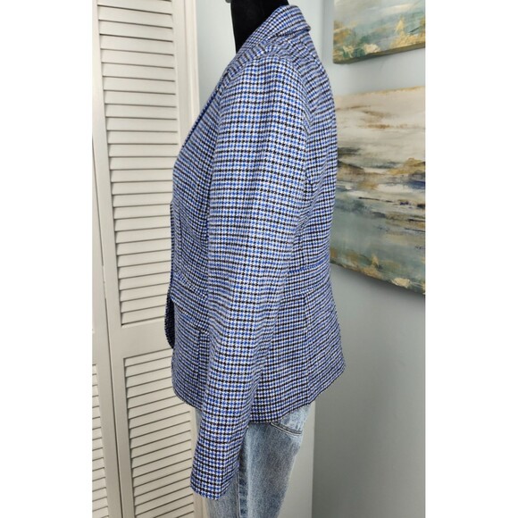 Talbots Wool Blend Blazer – Aberdeen Blue Black Houndstooth Size 2 Preppy - Picture 3 of 9